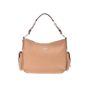 Prada Vitello Daino leather shoulder bag brown beige